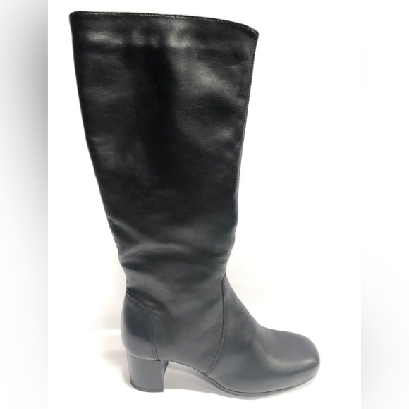 La Canadienne Women’s Jennifer Black Leather Tall Boots Size 8.5W